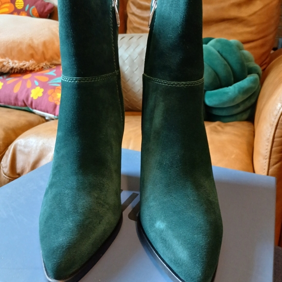 Green Suede Booties - Picture 4 of 6